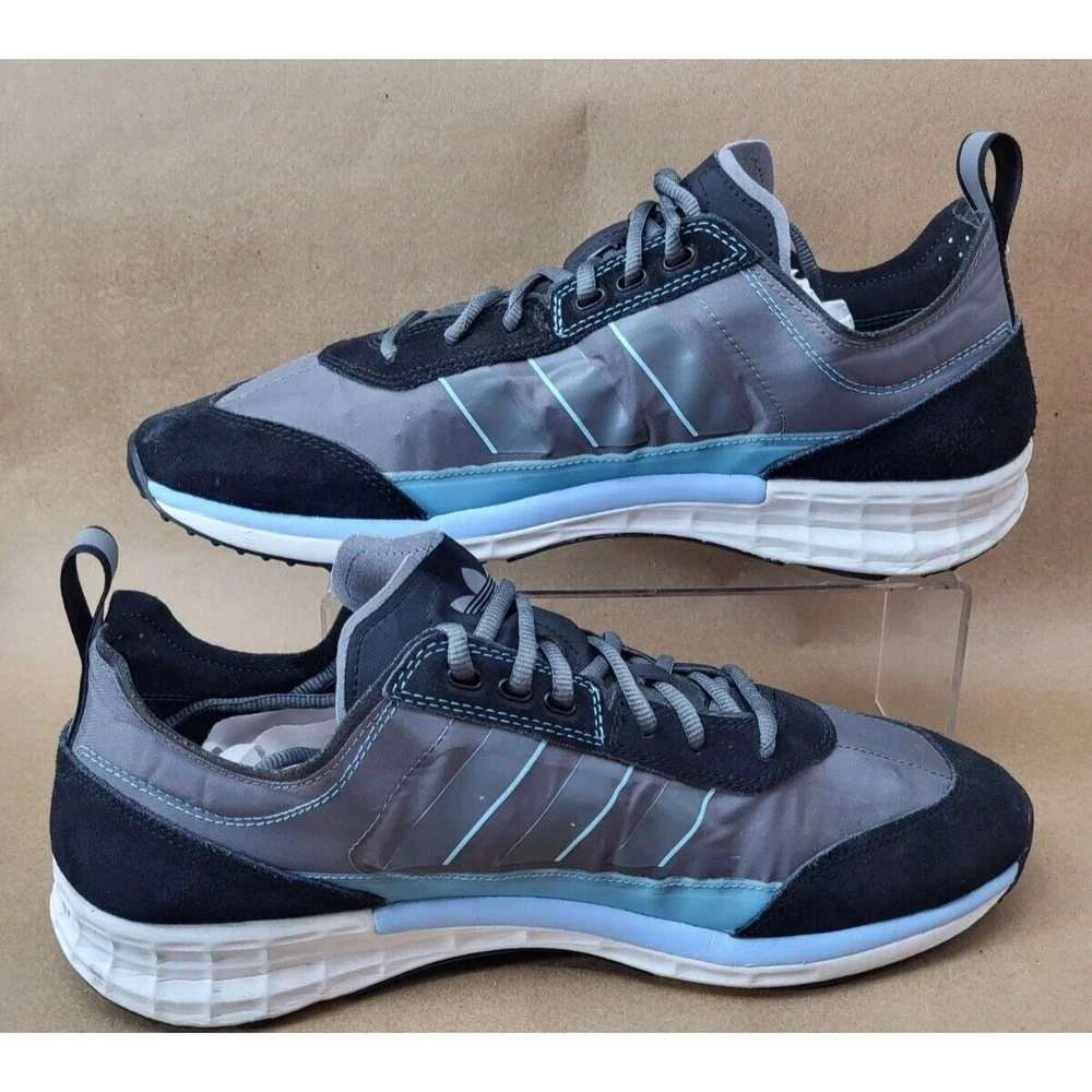 Adidas SL 7200 Core Black Baby Blue Grey White Size 12 FV4421